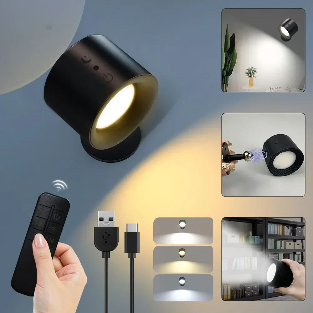Arandela de Parede Cabeça Dupla com Controle Remoto Clarear Decor